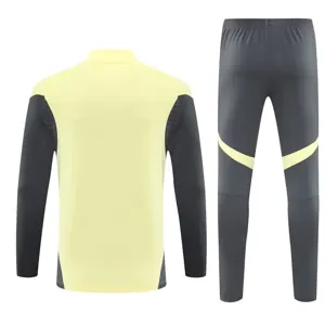 25-26 Real Madrid Yellow&Grey Training Kits Long Football Tracksuits 2