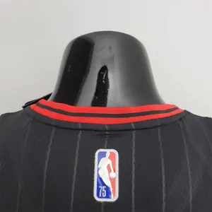 75th Anniversary Rodman#91 Bulls Flyers Black NBA Jersey 4