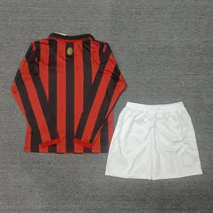 24-25 AC Milan 125th Anniversary Red Long Sleeve Kid Kits Youth Apparels Soccer AAAAJersey Yupo 1