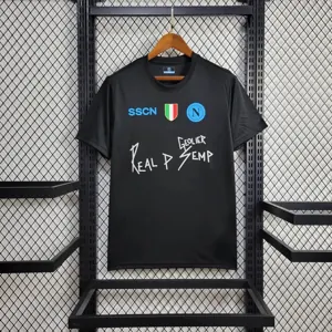 23-24 Napoli × Geolier Special Edition Black Kit Jersey Supplier Yupoo