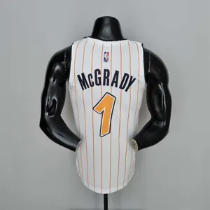 75th Anniversary Orlando Magic McGrady #1 White and Orange NBA Jersey 8