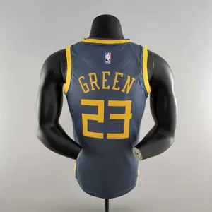 2018 GREEN #23 Golden State Warriors Grey NBA Jersey 4