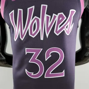 Minnesota Timberwolves TOWNS#32 Black and Purple NBA Jersey 5