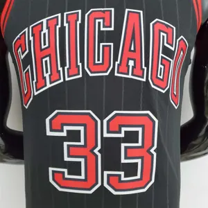 75th Anniversary Pippen#33 Bulls Flyers Black NBA Jersey 3