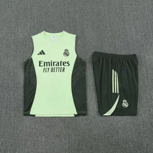 25-26 Real Madrid Light Green Training Kits Football Vest Suits 1