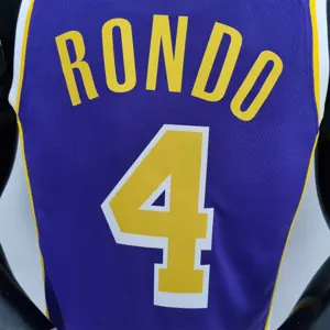 75th Anniversary Rondo #4 Los Angeles Lakers Jordan Purple NBA Jersey 1