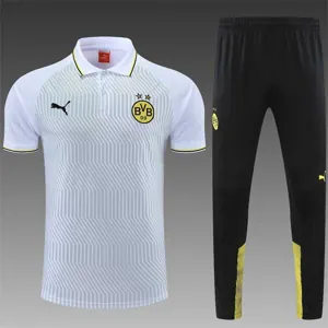 Polo Dortmund grey and white stripes 2