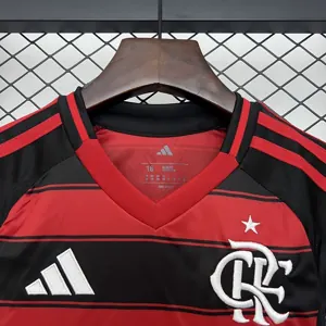 25-26 Flamengo Home Kid Long Sleeve Kits Youth Apparels AAAAJersey Dropship Yupoo 6