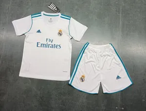 17-18 Real Madrid Home Retro Kids Kit Size-16-28 Soccer Jersey Yupoo 2