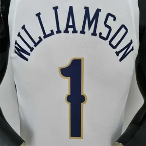 75th Anniversary New Orleans Pelicans Williamson#1 White NBA Jersey 4