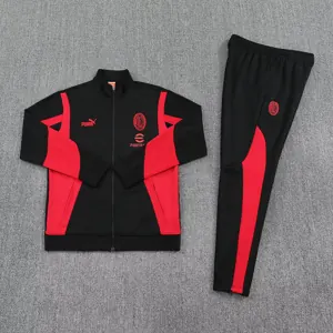25-26 AC Milan Black Football Tracksuits Long Jacket Suits 1