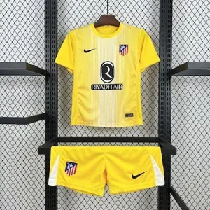25-26 Atletico Madrid Yellow Goalkeeper Kid Kits Youth Apparels Sino AAAAJersey Supply Yupoo