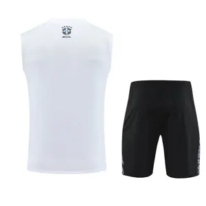 25-26 Brazil White Jesus Training Kits Football Vest Suits 5