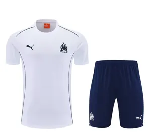 25-26 Marseille White Training Kits Football Tracksuits