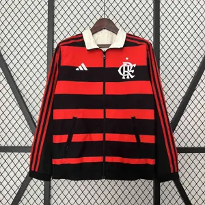23-24 Flamengo Trench Coat Reversible Windbreaker Double-Sides Jacket Soccer Yupoo 2