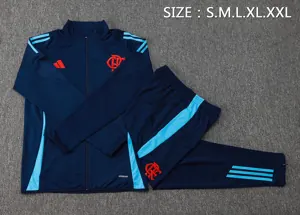 24-25 Flamengo Navy Football Tracksuit Long Jacket Suits 4