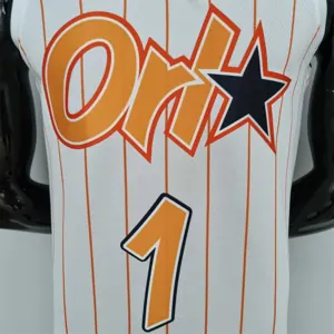 75th Anniversary Orlando Magic McGrady #1 White and Orange NBA Jersey 2