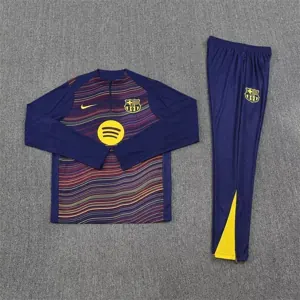 25-26 Barcelona Navy Training Kits Long Football Tracksuits 2