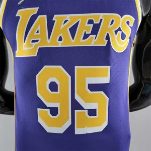 75th Anniversary TOSCANO #95 Los Angeles Lakers Jordan Purple NBA Jersey 6