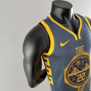 2018 WIGGINS #22 Golden State Warriors Grey NBA Jersey 1