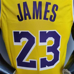 James #23 Lakers Round neck yellow 3