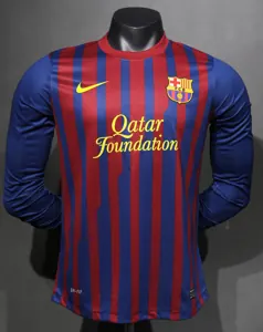 11-12 Barcelona Home Retro Kit Vintage Player Version Long Sleeve Shirt AAAAJersey Dropship Yup