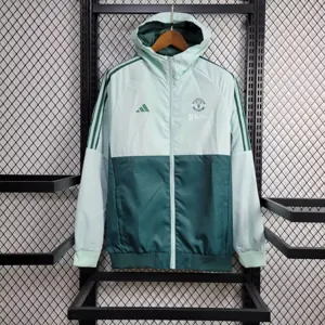 23-24 Manchester United White and Green Windbreaker Jacket Football Replicas Yupoo