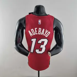 75th Anniversary Miami Heat Jordan ADEBAYO#13 Burgundy NBA Jersey 6