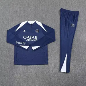 25-26 PSG Navy Training Kits Long Football Tracksuits 1