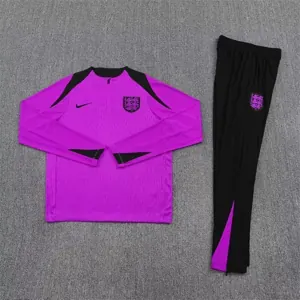 25-26 England Purple Training Kits Long Football Tracksuits 1