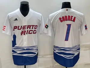 White Puerto Rico 2023 World Cup Baseball Jerseys 34