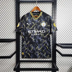 23-24 Manchester City Black Gold Special Edition Size S-XXL
