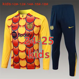 24-25 Barcelona Kids Long Sleeve Training Suit Football Shirts 1