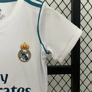 17-18 Real Madrid Home Retro Kids Kit Size-16-28 Soccer Jersey Yupoo 6