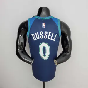 75th Anniversary 2202 Season RUSSELL#0 Minnesota Timberwolves City Edition Blue NBA Jersey 6