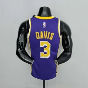 75th Anniversary Davis #3 Los Angeles Lakers Jordan Purple NBA Jersey 9
