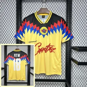 95-96 America RTW Yellow Retro Kit Vintage Shirt Sport AAAAJersey Yupoo 1