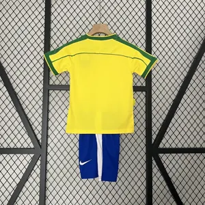 1998 Brazil Home Retro Kids Kit World Cup Shirt Soccer Jerseys Yupoo 2