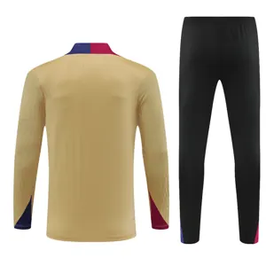 24-25 Barcelona Long Sleeve Tracksuit Gold Training Suits Football AAAAJersey Yupoo 3