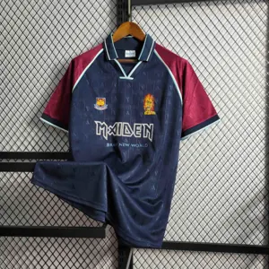 99-00 West Ham Iron Maiden Home Joint Board Retro Kit Vintage Shirt 2
