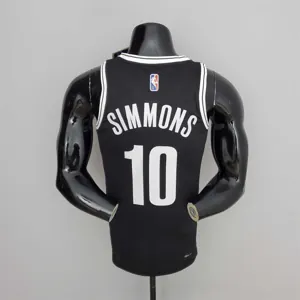 75th Anniversary Simmons #10 Nets Black NBA Jersey 5