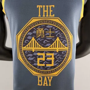 2018 GREEN #23 Golden State Warriors Grey NBA Jersey 7