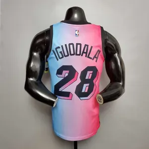 New Miami Heat IGUODALA#28 City Edition Pink Blue Gradient Color 7