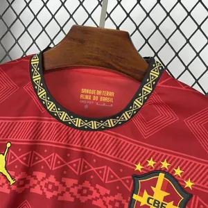 2025 Brazil x Jordan Red Special Edition T-Shirt Football Apparels Soccer AAAAJersey Yupoo 1