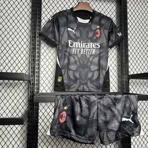 24-25 AC Millan Goalkeeper Kid Kits Black Youth Apparels AAAAJersey Supplier Yupoo 4