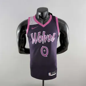 Minnesota Timberwolves RUSSELL#0 Black and Purple NBA Jersey
