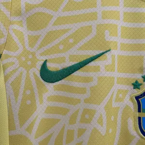 2024 Brazil Home Kid Kits Children Sets Soccer Jersey Yupoo 3