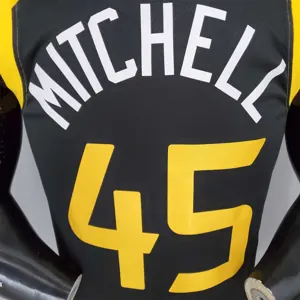 2021 MITHCHLL#45 Jazz City Edition Jersey Black Red 2