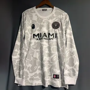 23-24 Inter Miami Limited Gris White Shirt Long Sleeve Joint Edition Kit Soccer Jerseys Yupoo