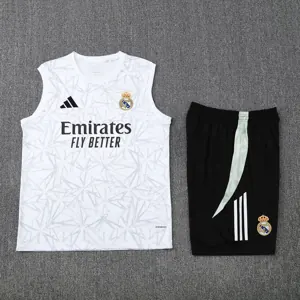 25-26 Real Madrid Pre-Match White Training Kits Football Tracksuits 2